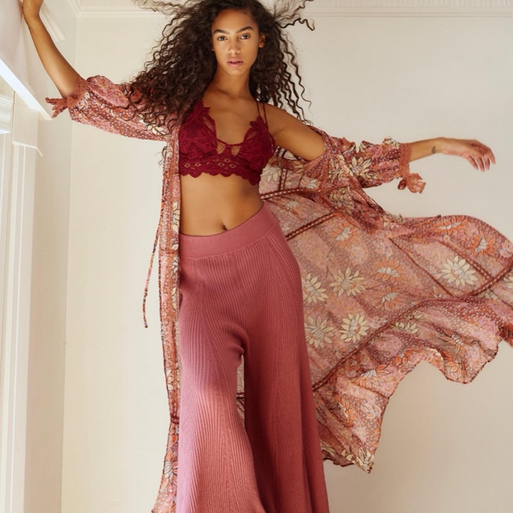 NWT Free People Grasslands Kimono XS/S Rose Combo